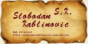 Slobodan Kablinović vizit kartica